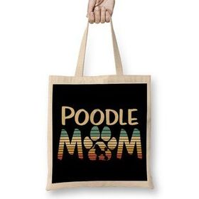Humuts Poodle Mom Cute Funny Retro Dog Mom Bez Çanta
