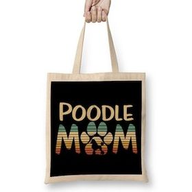 Humuts Poodle Mom Cute Funny Retro Dog Mom Bez Çanta