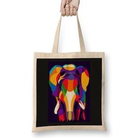 Humuts Popart Animals Colorful Elephant Ini Pop Art Bez Çanta