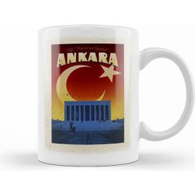 Humuts Porselen Beyaz Başkent Ankara ve Anıtkabir Kupa Bardak