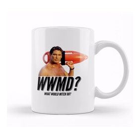 Humuts Porselen Beyaz Baywatch What Would Mitch Do David Hasselhof Kupa Bardak