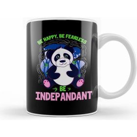 Humuts Porselen Beyaz Be Happy Be Fearless Be Indepandant Panda Pun Kupa Bardak