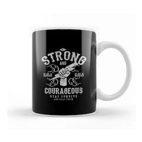 Humuts Porselen Beyaz Be Strong And Courageous Motivational Quote Kupa Bardak