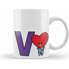 Humuts Porselen Beyaz Bts Meets BT21 V Kupa Bardak