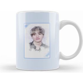 Humuts Porselen Beyaz Bts Tae Watercolor Bts Army Kpop Gift BT21 Kupa Bardak