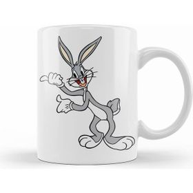 Humuts Porselen Beyaz Bugs Bunny Tavşan Çizgi Film Kupa Bardak