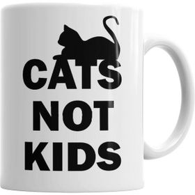 Humuts Porselen Beyaz Cats Not Kids Kediler Çocuklar Değil Kedili Kupa Bardak