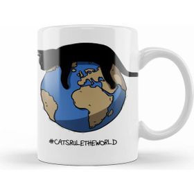 Humuts Porselen Beyaz Cats Rule The World Kupa Bardak