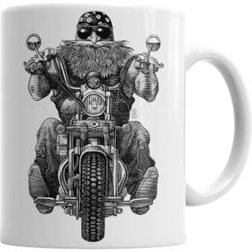 Humuts Porselen Beyaz Chopper Biker Kupa Bardak