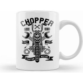 Humuts Porselen Beyaz Chopper Custom Motorcycle Kupa Bardak