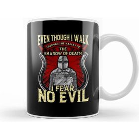 Humuts Porselen Beyaz Christian Templar Knight I Fear No Evil Kupa Bardak