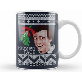 Humuts Porselen Beyaz Christmas Alan Partridge Kiss My Face Mistletoe Knit Kupa Bardak