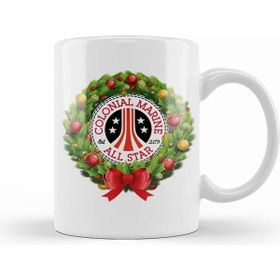 Humuts Porselen Beyaz Christmas All Star Colonial Marines Aliens Wreath Kupa Bardak