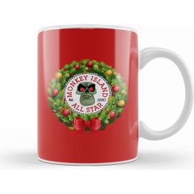 Humuts Porselen Beyaz Christmas All Star Monkey Island Wreath Kupa Bardak