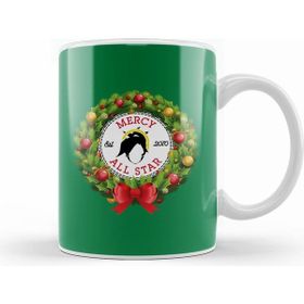 Humuts Porselen Beyaz Christmas All Star Overwatch Mercy Wreath Kupa Bardak