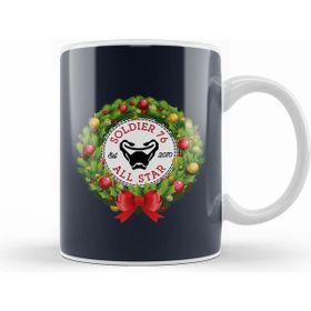 Humuts Porselen Beyaz Christmas All Star Overwatch Soldier 76 Wreath Kupa Bardak