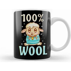 Humuts Porselen Beyaz Cute Funny 100% Wool Sheeps Are 100 Percent Wool Kupa Bardak