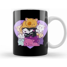 Humuts Porselen Beyaz Cute Funny A Meowtain Of Cats Kitty Mountain Pun Kupa Bardak