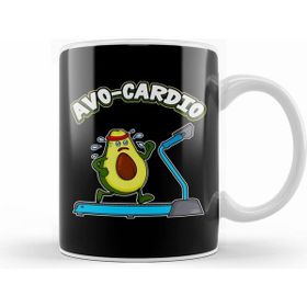Humuts Porselen Beyaz Cute Funny Avo Cardio Avocado Cardio Pun Gym Kupa Bardak