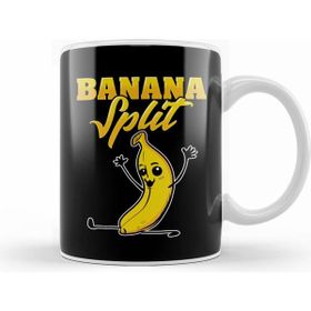 Humuts Porselen Beyaz Cute Funny Banana Split Gymnast Pun Kupa Bardak