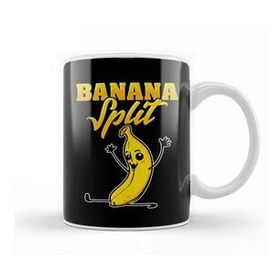 Humuts Porselen Beyaz Cute Funny Banana Split Gymnast Pun Kupa Bardak