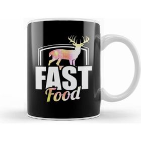 Humuts Porselen Beyaz Cute Funny Fast Food Buck Hunting Deer Hunter Kupa Bardak