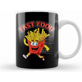 Humuts Porselen Beyaz Cute Funny Fast Food Running French Fries Joke Kupa Bardak