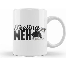 Humuts Porselen Beyaz Cute Funny Feeling Meh Kitty Adorable Cat Kupa Bardak