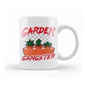 Humuts Porselen Beyaz Cute Funny Garden Gangster Planting Pun Kupa Bardak