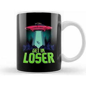 Humuts Porselen Beyaz Cute Funny Get In Loser Ufo Aliens Spaceship Kupa Bardak
