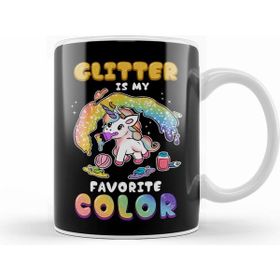 Humuts Porselen Beyaz Cute Funny Glitter Is My Favorite Color Unicorn Kupa Bardak