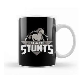Humuts Porselen Beyaz Cute Funny I Do My Own Stunts Horseriding Skills Kupa Bardak