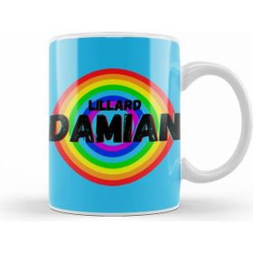 Humuts Porselen Beyaz Damian Lillard Basketball Gifts Vintage Retro Rainbow Quotes For Boys And Dad Kupa Bardak