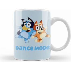 Humuts Porselen Beyaz Dance Mode Bluey And Bingo Kupa Bardak