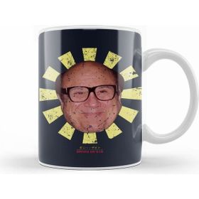 Humuts Porselen Beyaz Danny Devito Retro Japanese Kupa Bardak