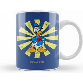 Humuts Porselen Beyaz Donald Duck Retro Japanese Kupa Bardak