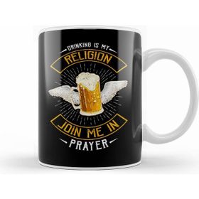 Humuts Porselen Beyaz Drinking Is My Religion Join Me In Prayer Beer Pun Kupa Bardak