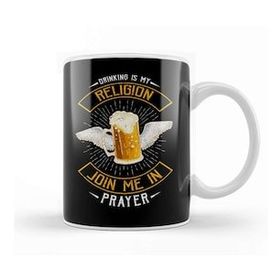 Humuts Porselen Beyaz Drinking Is My Religion Join Me In Prayer Beer Pun Kupa Bardak