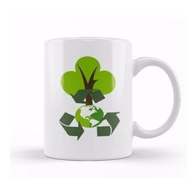 Humuts Porselen Beyaz Environmental Friendly Green Eco Recycle Reuse Kupa Bardak