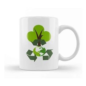 Humuts Porselen Beyaz Environmental Friendly Green Eco Recycle Reuse Kupa Bardak
