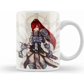 Humuts Porselen Beyaz Erza Scarlet Fairy Tail Anime Battle Ready Kupa Bardak