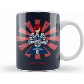 Humuts Porselen Beyaz Erza Scarlet Retro Japanese Fairy Tail Kupa Bardak