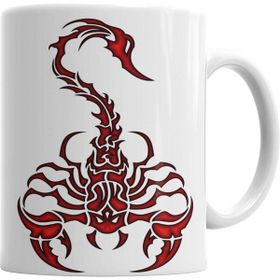 Humuts Porselen Beyaz Escorpion Red Kupa Bardak