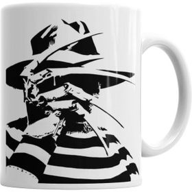 Humuts Porselen Beyaz Estampa Freddy Krueger Feminina Kupa Bardak