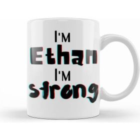 Humuts Porselen Beyaz Ethan Name Personalized Custom Vintage Retro Rainbow Design Gift Baby Gift For Him Kupa Bardak