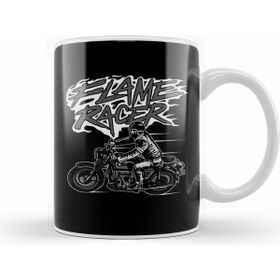 Humuts Porselen Beyaz Flame Racer Kupa Bardak