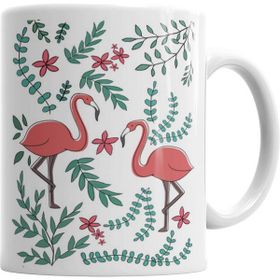 Humuts Porselen Beyaz Flamingo Kupa Bardak