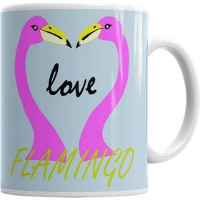 Humuts Porselen Beyaz Flamingo Kupa Bardak