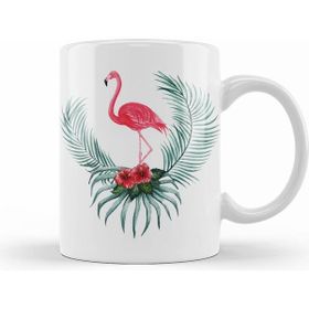 Humuts Porselen Beyaz Flamingo Kupa Bardak
