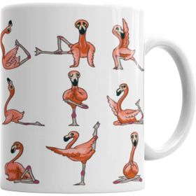 Humuts Porselen Beyaz Flamingo Yoga Kupa Bardak